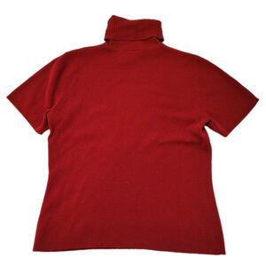 Talbots Sweater Women's Wool Cashmere Blend Knit RED Crew Neck Short Sleeve SZ S